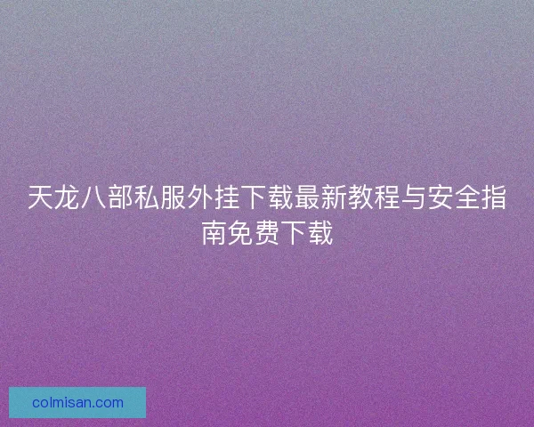 天龙八部私服外挂下载最新教程与安全指南免费下载